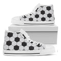 Soccer Ball Print White High Top Sneakers