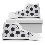 Soccer Ball Texture Print White High Top Shoes