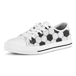 Soccer Ball Print White Low Top Sneakers – GearFrost