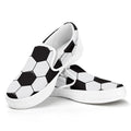 Soccer Ball Print White Slip On Sneakers