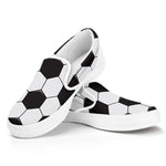Soccer Ball Texture Print White Slip On Shoes