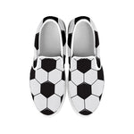 Soccer Ball Texture Print White Slip On Shoes
