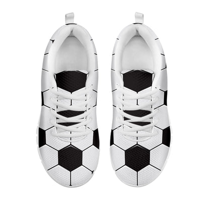 Soccer Ball Texture Print White Sneakers