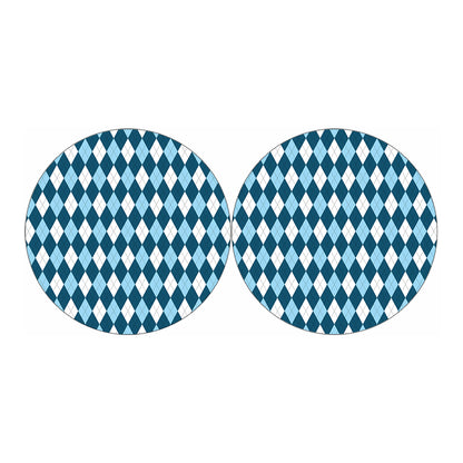 Soft Blue Argyle Pattern Print Car Coasters