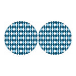 Soft Blue Argyle Pattern Print Car Coasters