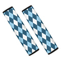 Soft Blue Argyle Pattern Print Car Seat Belt Covers