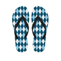 Soft Blue Argyle Pattern Print Flip Flops