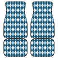 Soft Blue Argyle Pattern Print Front and Back Car Floor Mats