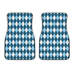 Soft Blue Argyle Pattern Print Front Car Floor Mats