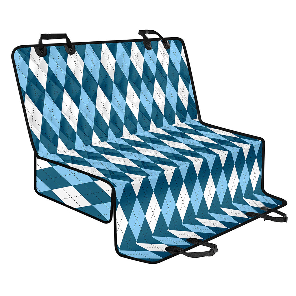 Soft Blue Argyle Pattern Print Pet Car Back Seat Cover
