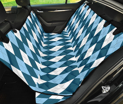 Soft Blue Argyle Pattern Print Pet Car Back Seat Cover