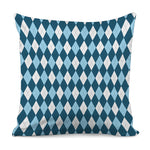 Soft Blue Argyle Pattern Print Pillow Cover