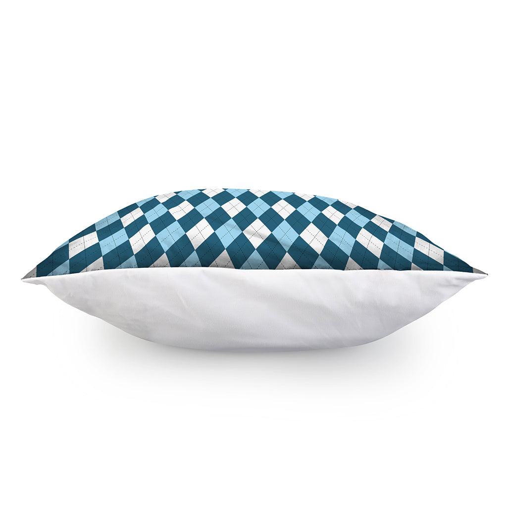 Soft Blue Argyle Pattern Print Pillow Cover