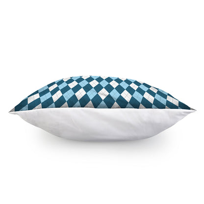 Soft Blue Argyle Pattern Print Pillow Cover