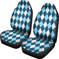 Soft Blue Argyle Pattern Print Universal Fit Car Seat Covers