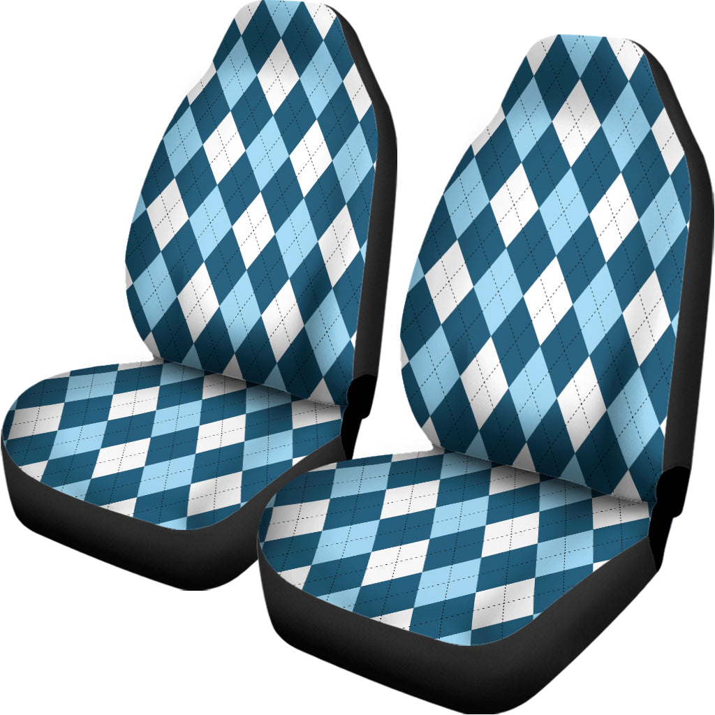 Soft Blue Argyle Pattern Print Universal Fit Car Seat Covers