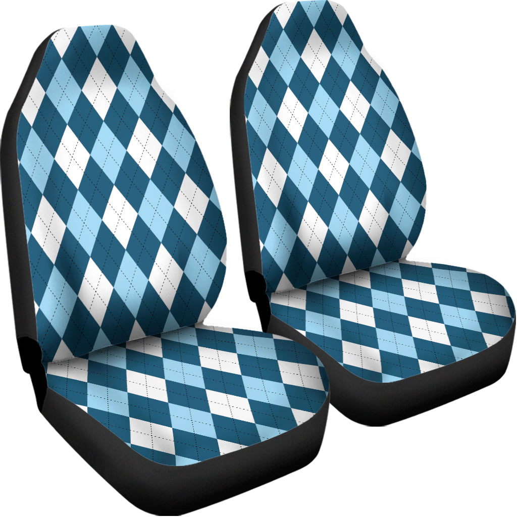 Soft Blue Argyle Pattern Print Universal Fit Car Seat Covers