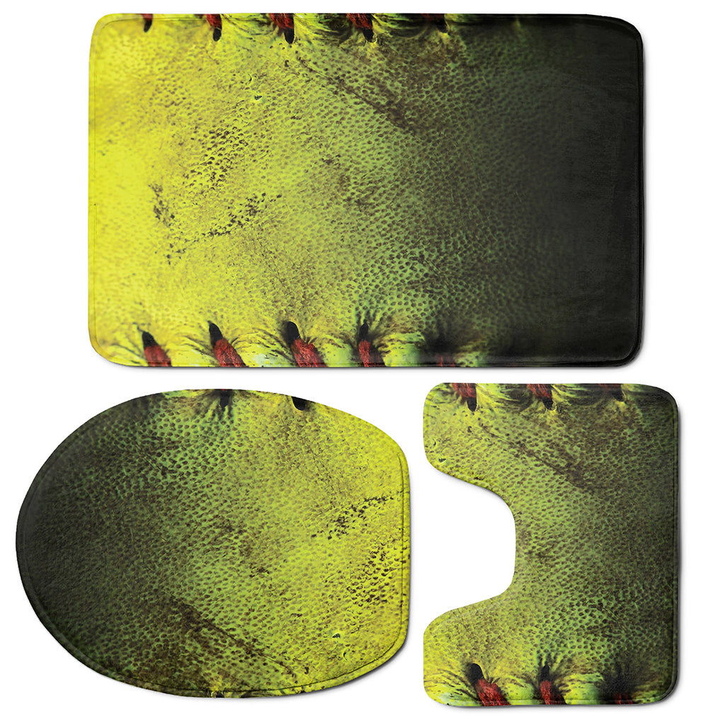 Softball Ball Print 3 Piece Bath Mat Set