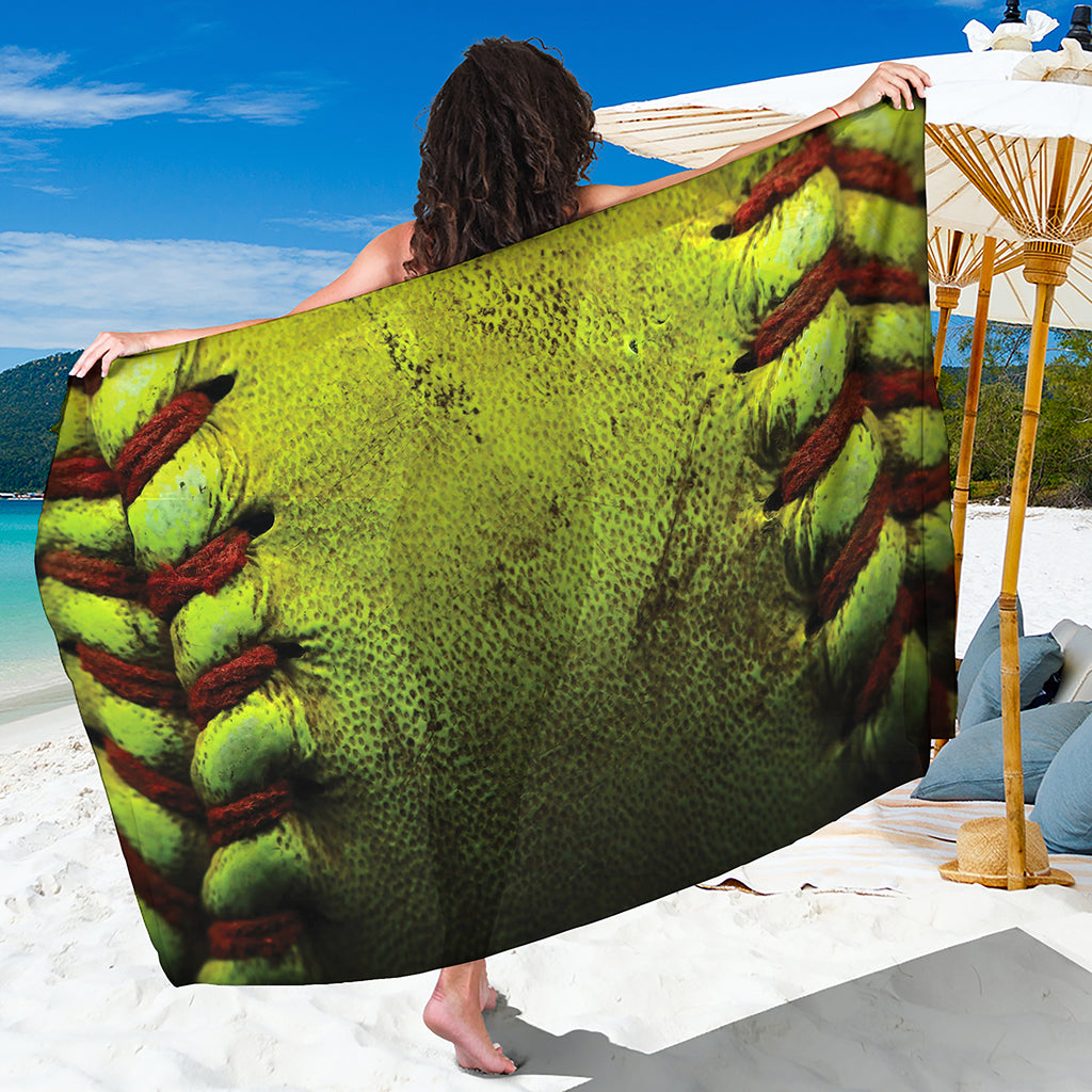 Softball Ball Print Beach Sarong Wrap