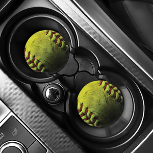 Softball Ball Print Car Coasters