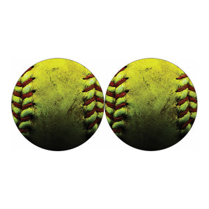 Softball Ball Print Car Coasters