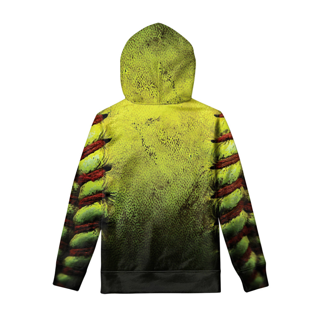 Softball Ball Print Pullover Hoodie