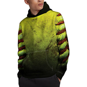 Softball Ball Print Pullover Hoodie