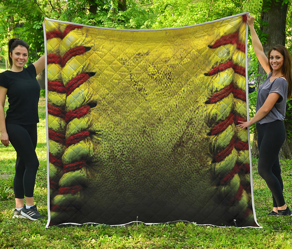 Softball Ball Print Quilt