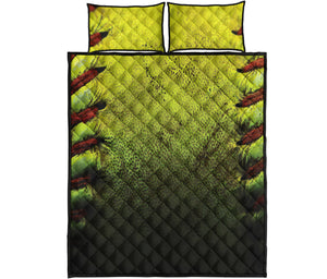 Softball Ball Print Quilt Bed Set