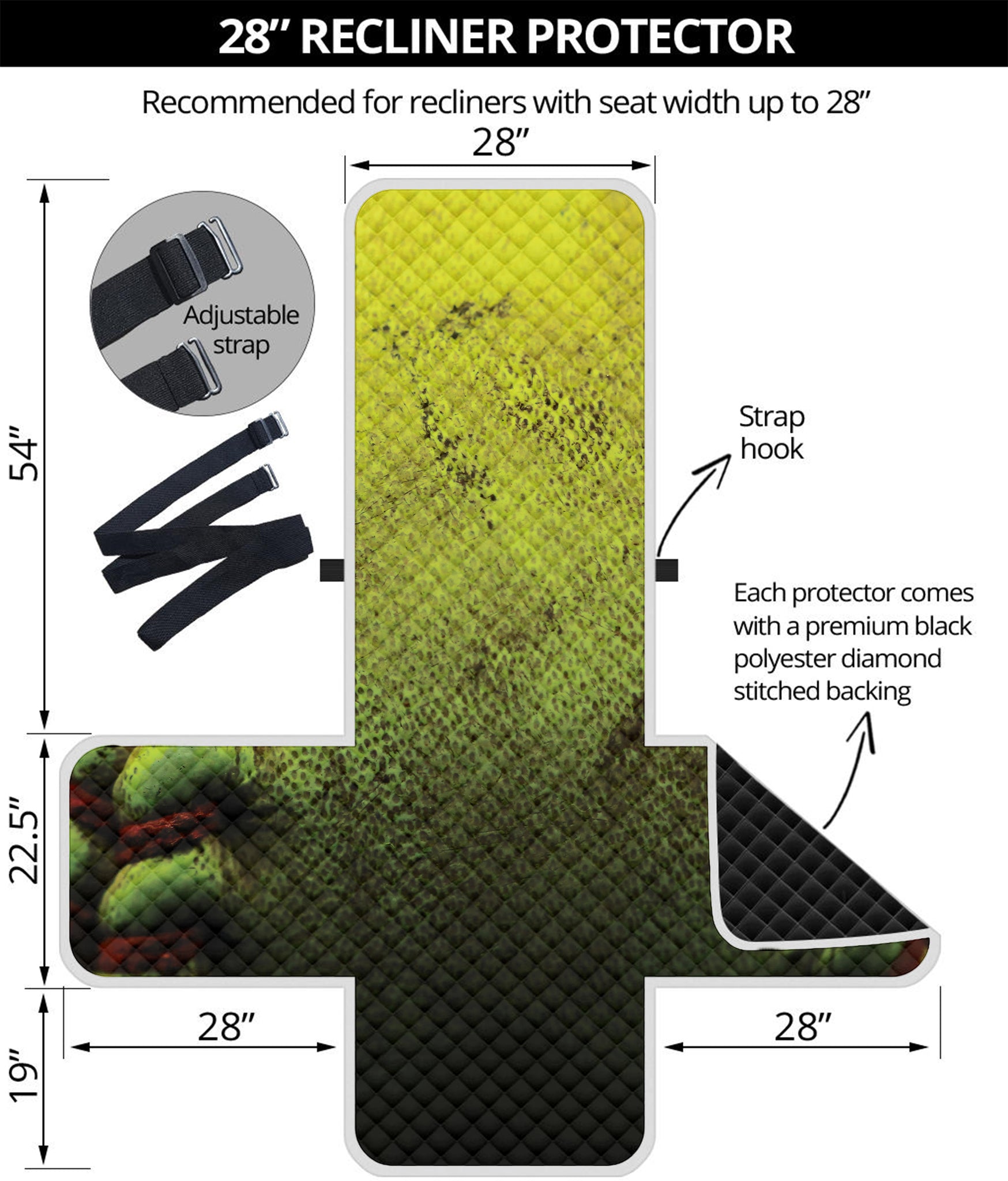 Softball Ball Print Recliner Protector