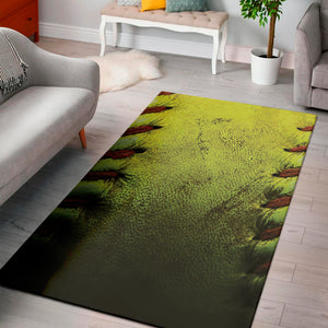 Softball Ball Texture Print Area Rug