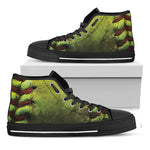 Softball Ball Print Black High Top Sneakers