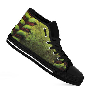 Softball Ball Print Black High Top Sneakers