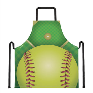 Softball Field And Ball Print Apron