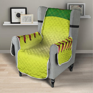 Softball Field And Ball Print Armchair Protector