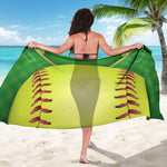 Softball Field And Ball Print Beach Sarong Wrap