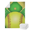 Softball Field And Ball Print Blanket