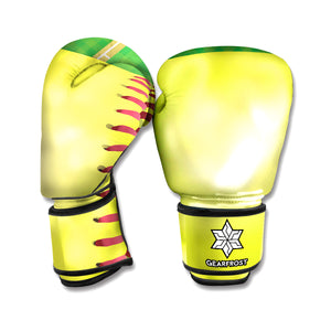 Softball Field And Ball Print Boxing Gloves