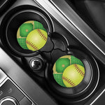 Softball Field And Ball Print Car Coasters