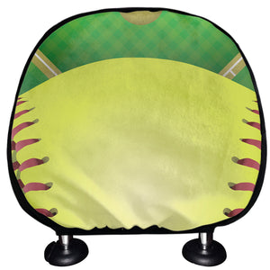 Softball Field And Ball Print Car Headrest Covers