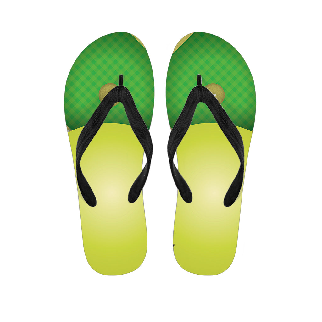 Softball Field And Ball Print Flip Flops