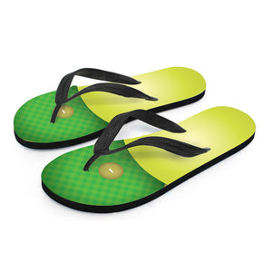 Softball Field And Ball Print Flip Flops