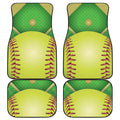 Softball Field And Ball Print Front and Back Car Floor Mats