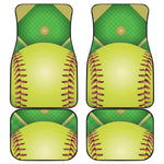 Softball Field And Ball Print Front and Back Car Floor Mats