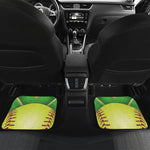 Softball Field And Ball Print Front and Back Car Floor Mats