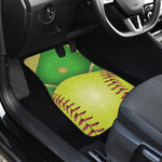 Softball Field And Ball Print Front and Back Car Floor Mats