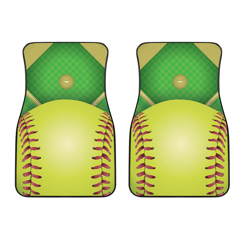 Softball Field And Ball Print Front Car Floor Mats