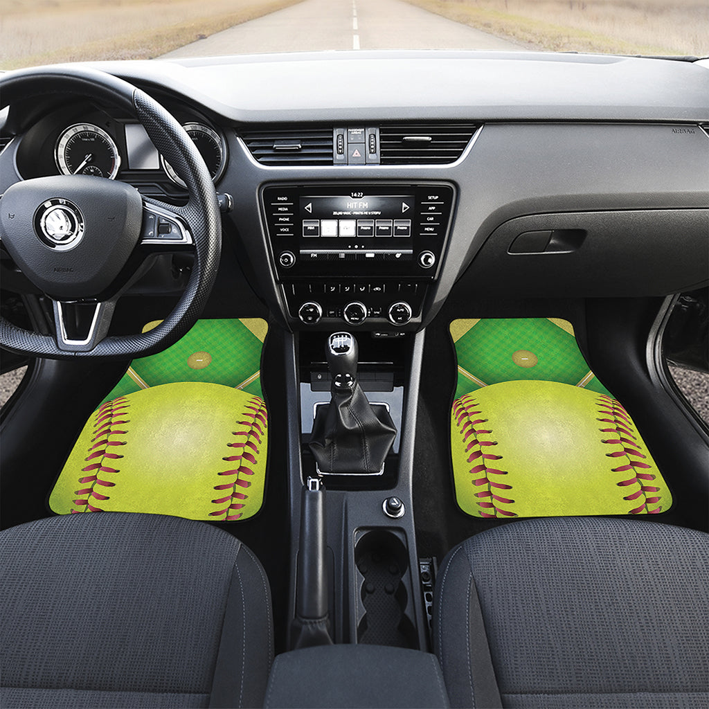 Softball Field And Ball Print Front Car Floor Mats