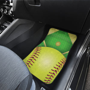 Softball Field And Ball Print Front Car Floor Mats