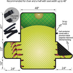 Softball Field And Ball Print Half Sofa Protector